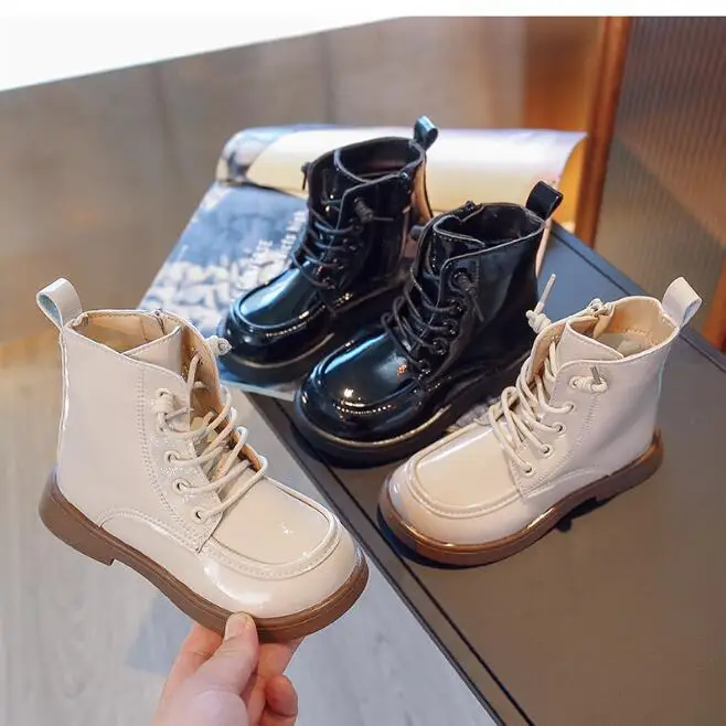 

New Children Fashion Boots For Girls Mar-tin Shoes Short Leather Waterproof Winter Toddler Kids Snow Shoes Casual Soft Antislip