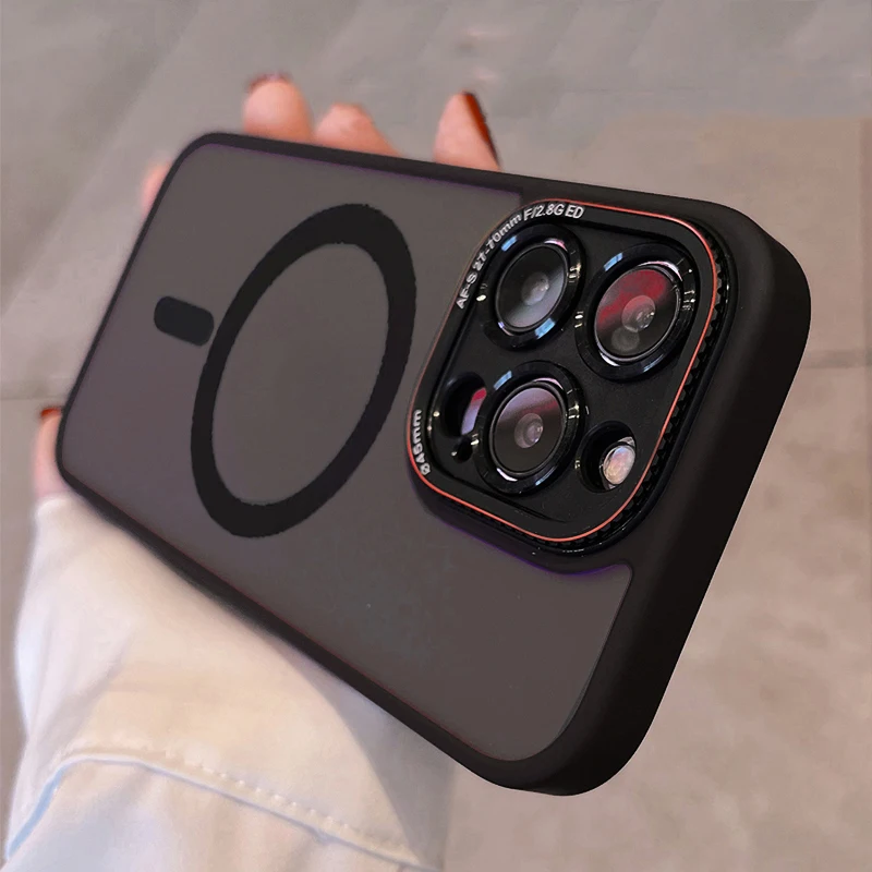 

Противоударный чехол для iPhone 14 Plus, 13, 12, с магнитной зарядкой, матовый защитный чехол для камеры для iPhone 14, 13, 12 Pro Max, матовый чехол для телефона