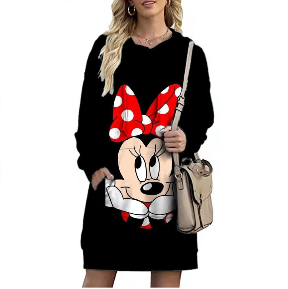 

Disney Korea Fashion Fleece Sweater Mickey Elegant Women's Dress 2022 Party Sweater Warm Costume Minnie Mouse Y2k Hoodie