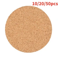 50pcs 90mm coasters handy round shape dia plain natural cork wine drink coffee tea cup mats table pad home office kitchen new