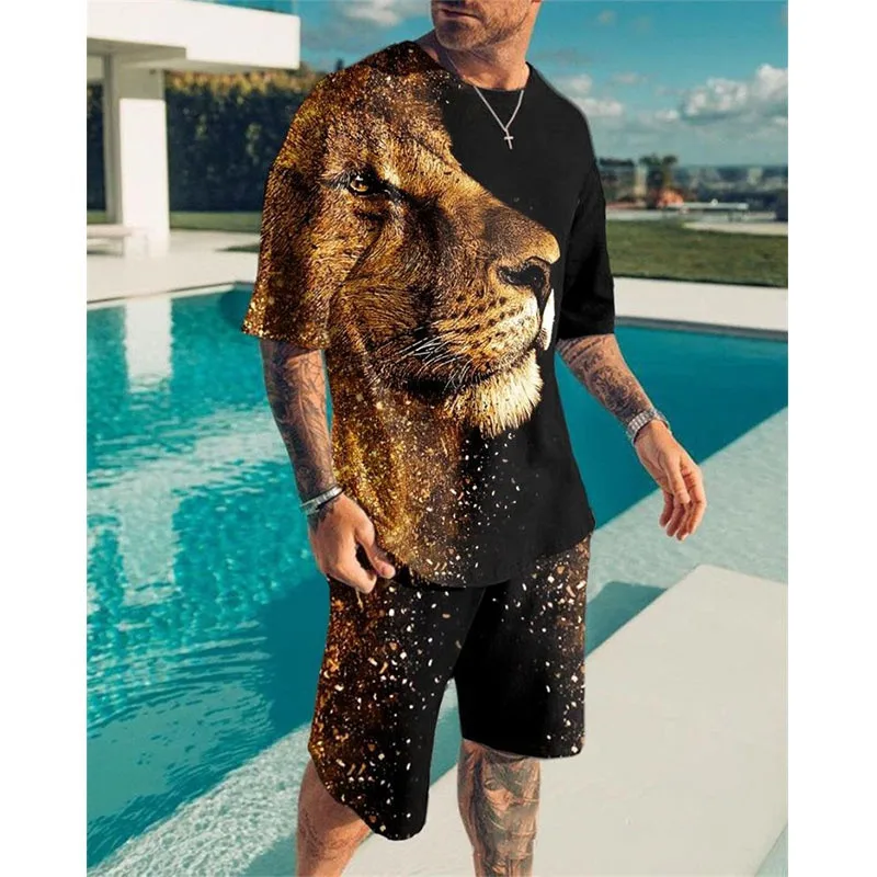 

Summer Tracksuit T Shirt New Fashion Man Creativity Tops Sportswear Men Sets Short Outfits Male Causal O-neck Harajuku Clothes