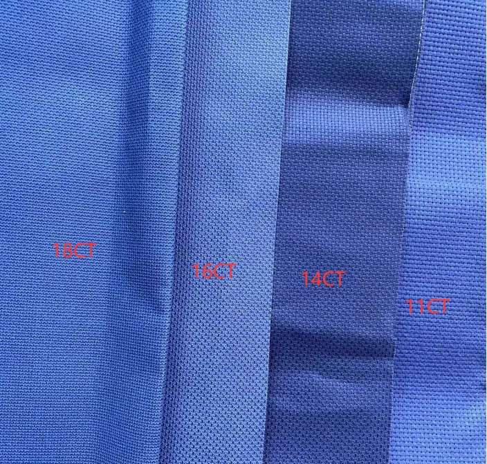 Текстильная ткань Aida вышивка синего цвета для вышивки крестиком высокое