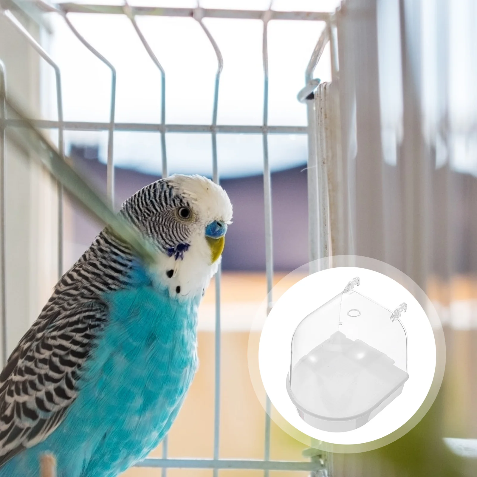 

Bird Bath Cageparrot Box Parakeet Accessories Birds Tub Pet Bathtub Cockatiel Large Bowl Covered Canary Shower Parakeets Toys