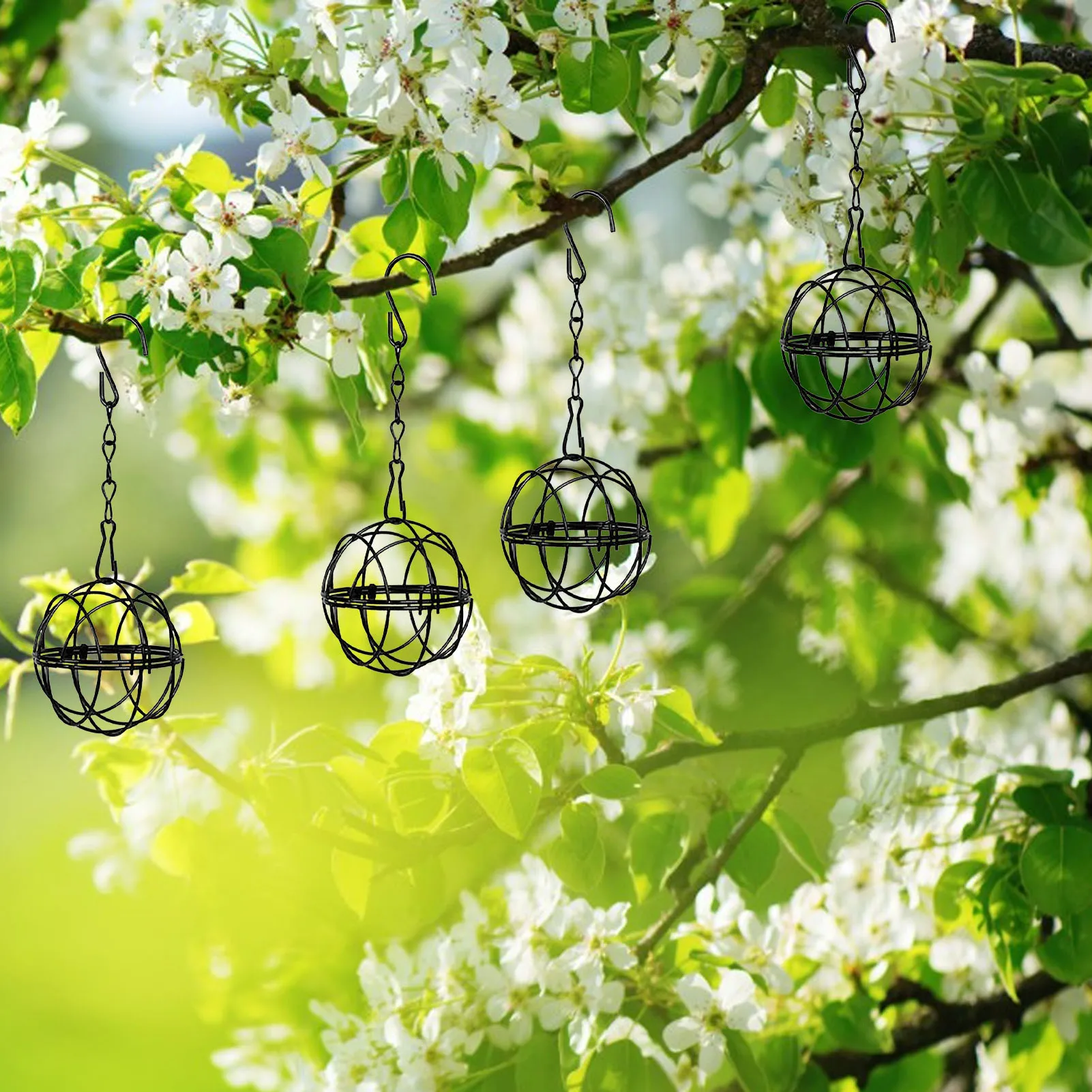 4 шт. Мяч кормушки для птиц Bird Suet Ball Feeder Fat Металлические подвесные с крючками