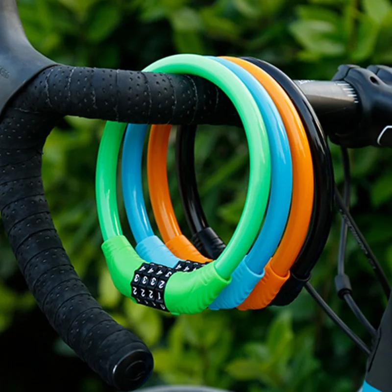 

4 Digit Bicycle Lock Anti-theft Portable Safety Electric Battery Motorcycle Password Lock Fixed Mountain Road Bike Accessories