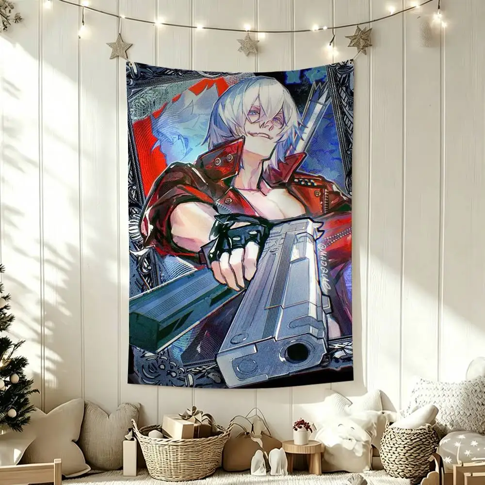 Фото Забавные флаги D-Devil M-May C-Cry 5 Dante DMC для спален, предметы домашнего декора, украшения для улицы, декор для гаража, флаги №3
