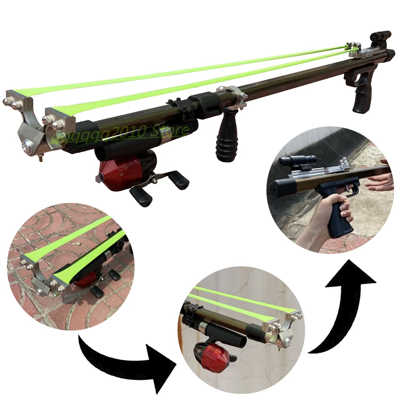 

New Outdoor Shooting Powerful Telescopic Slingshot High Precision Hunting Shooting Fishing Laser Aiming Slingshot Set
