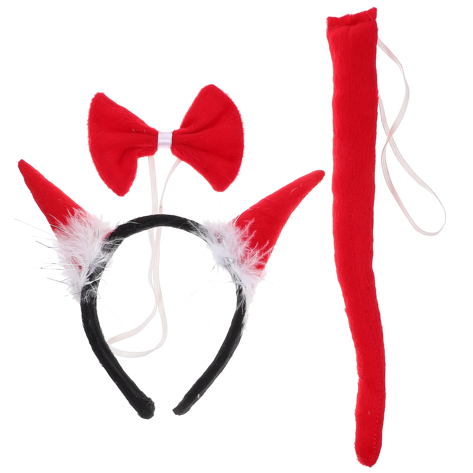 

1 комплект повязки на голову типа Ox, галстук-бабочка и хвост, аксессуары для косплея, аксессуар для костюма животного