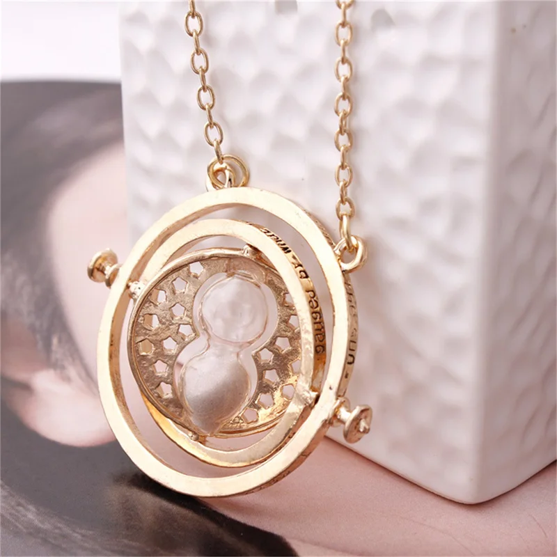 

Vintage Necklace For Men Time Turner Horcrux Hourglass Round Pendant 2022 Trendy Gift Long Chain Jewelry Bohemian Accessories