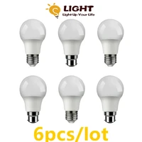 led bulb a60 9w 6pcslot high brightness e27 b22 lampada 220v 240v 3000k 6000k bombilla