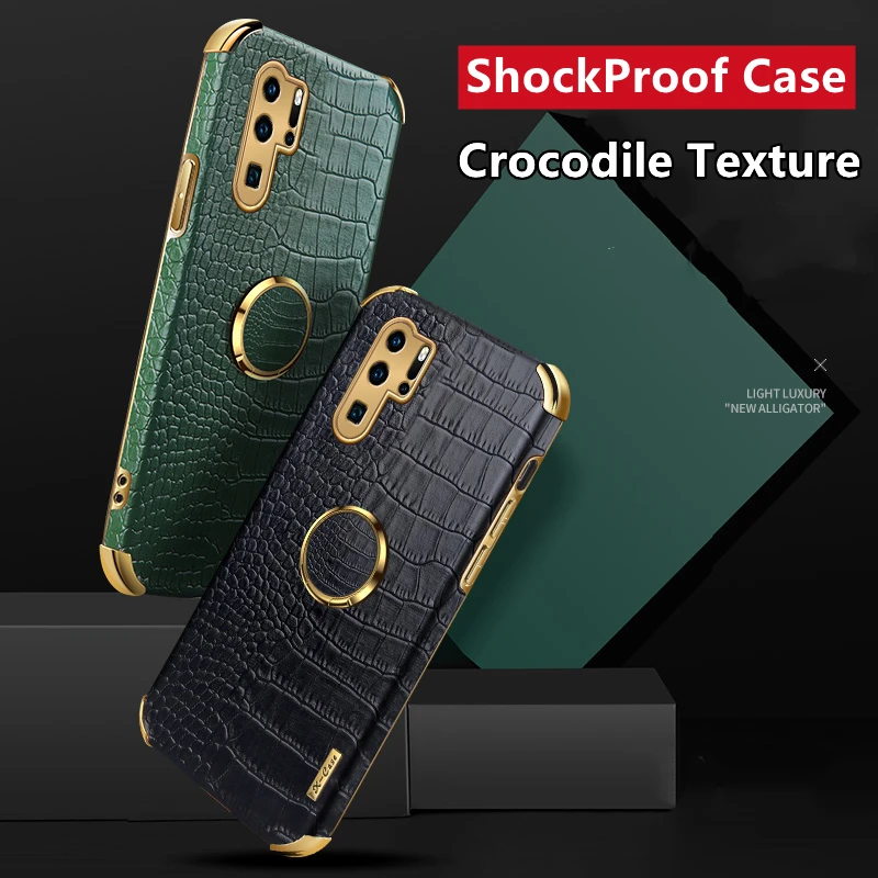 ShockProof Crocodile Case For Huawei P30 P40 Lite P50 Mate 20 30 40 Honor 50 Lite 30S View 40 30 Pro Aligator Leather Case Cover