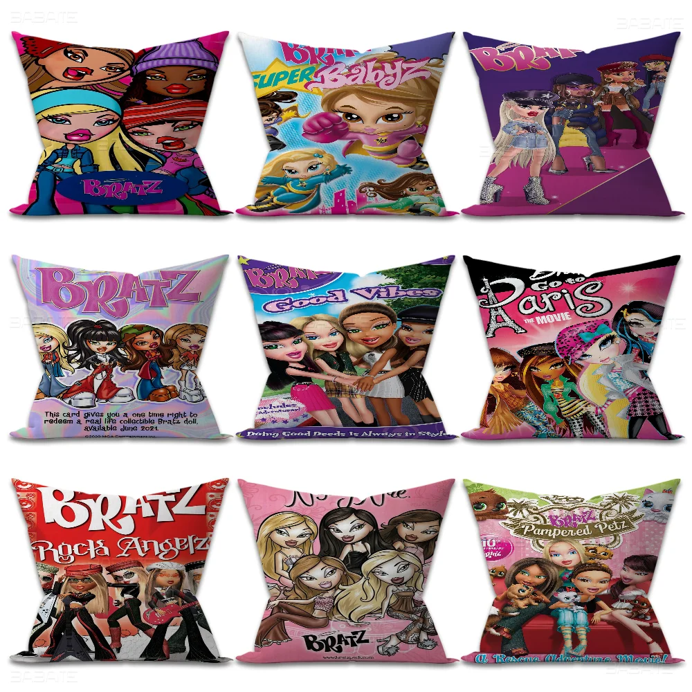 B-Bratz D-Doll Classic Vintage Personalized Picture Text Home Decorative Pillows Household Gifts 45x45cm