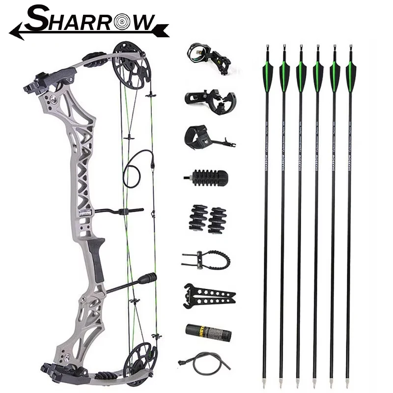 Archery M129 Compound Bow Carbon Arrow Set 30-70lbs Adjustable Hunting Let Off 80% Shooting Accessories