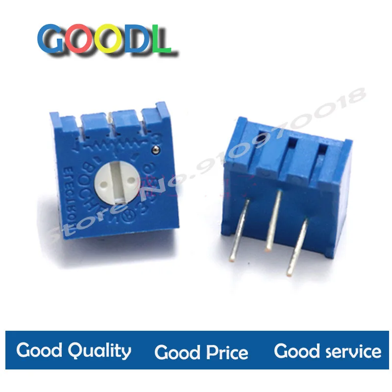 

10 шт. 3386P потенциометр, высокая точность, регулируемое сопротивление, 100-1 м Ом, упаковка различных значений для электроники