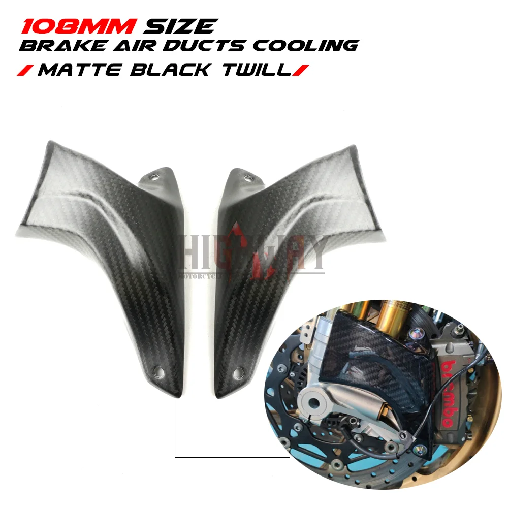 

100mm Carbon Fiber Motorcycle Cooling Air Ducts Brake Caliper Channel For Ducati Desmosedici Dimante E 900 Formula Ghost