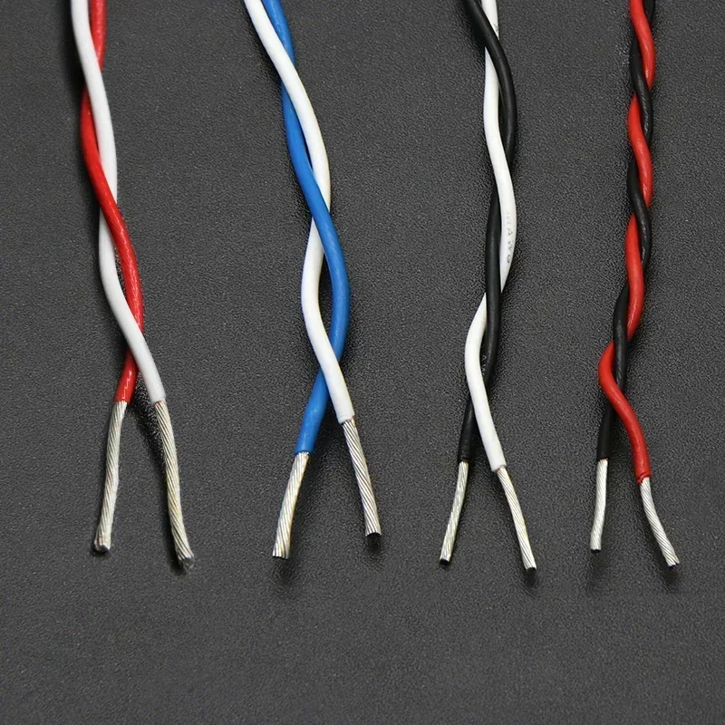 2/5/10 м AFS200 PTFE провод 2 штырька 26/25/24/22/20/18/17/15/13AWG высокотемпературный DIY FEP скрученный