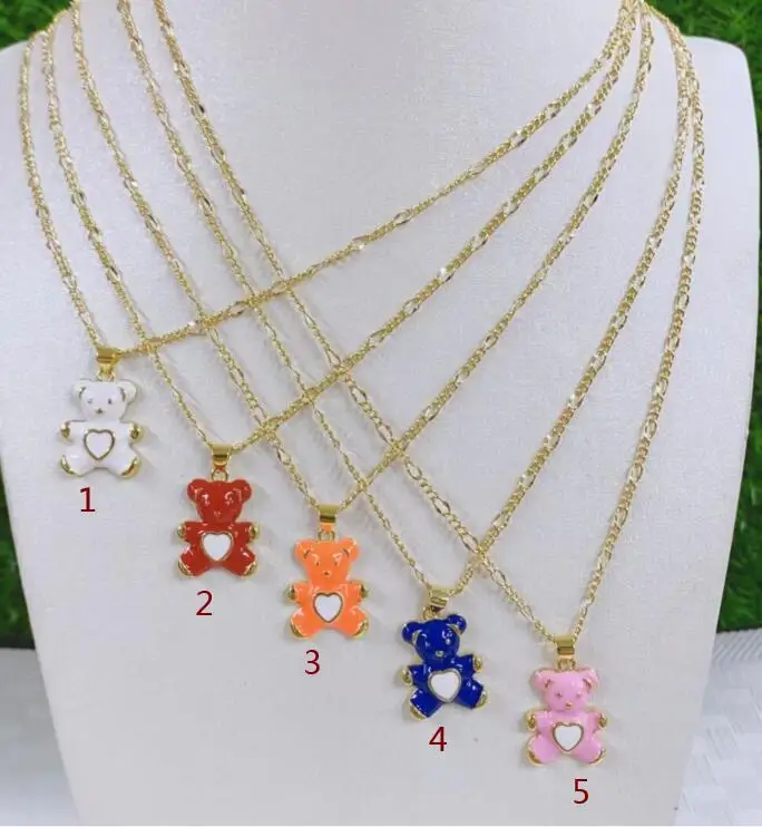 

white red pink Necklace For Women Girls Gold Plated Pendant CZ Pave Wholesale Party Birthday Jewelry d4tgs Necklace