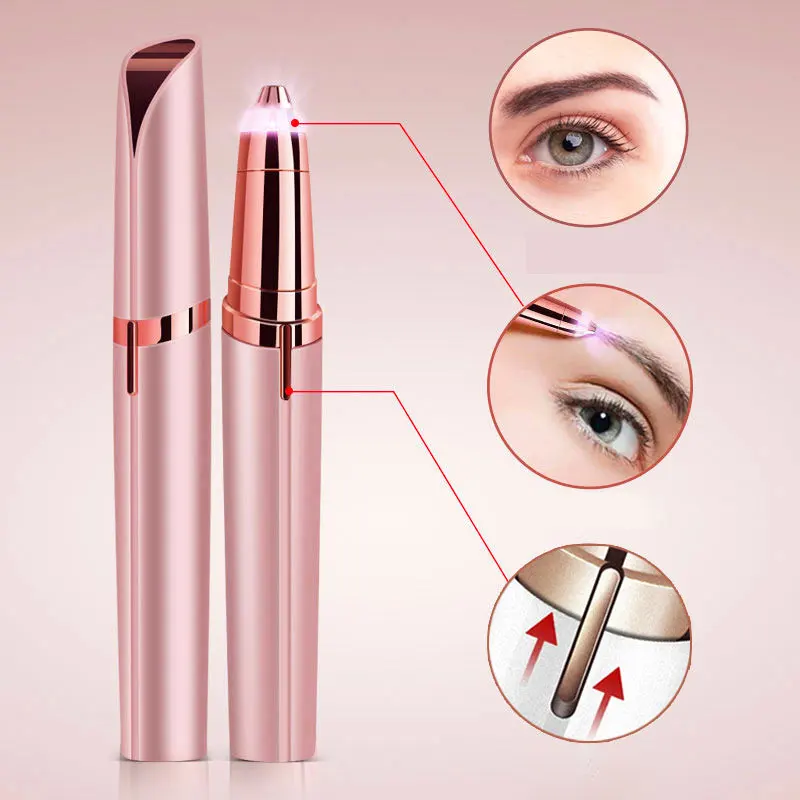 New Design Electric Eyebrow Trimmer Makeup Painless Eye Brow Epilator Mini Shaver Razors Portable Facial Hair Remover For Women