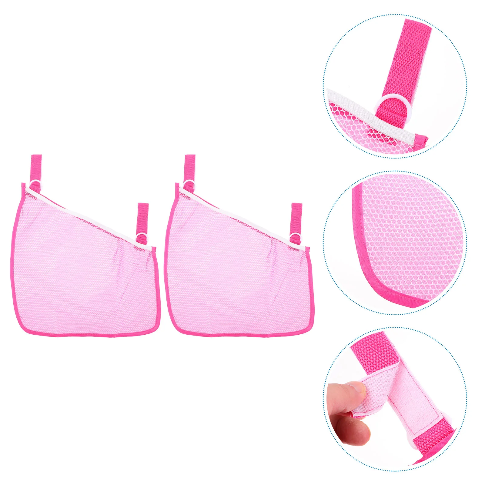 

2 pcs Side Sling Stroller Storage Bag Adjustable Strap Mesh Bag Portable Stroller Hanging Bags