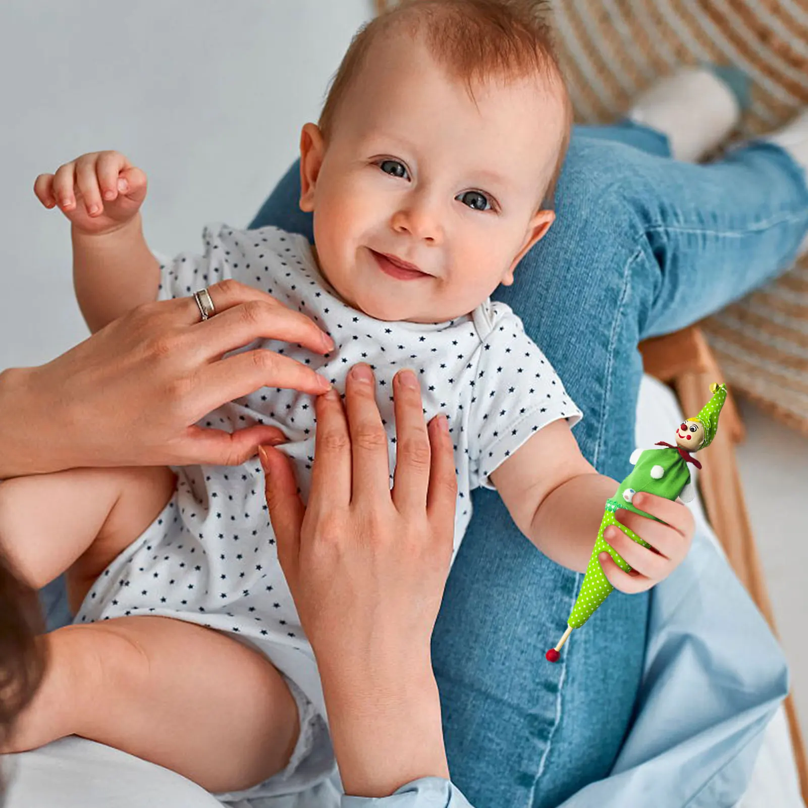 Baby Plush Rattle Toys Montessori Grasping Rattles Wood Rattle Toys For Pets Handmade Toy Early Development Stuffed Animal