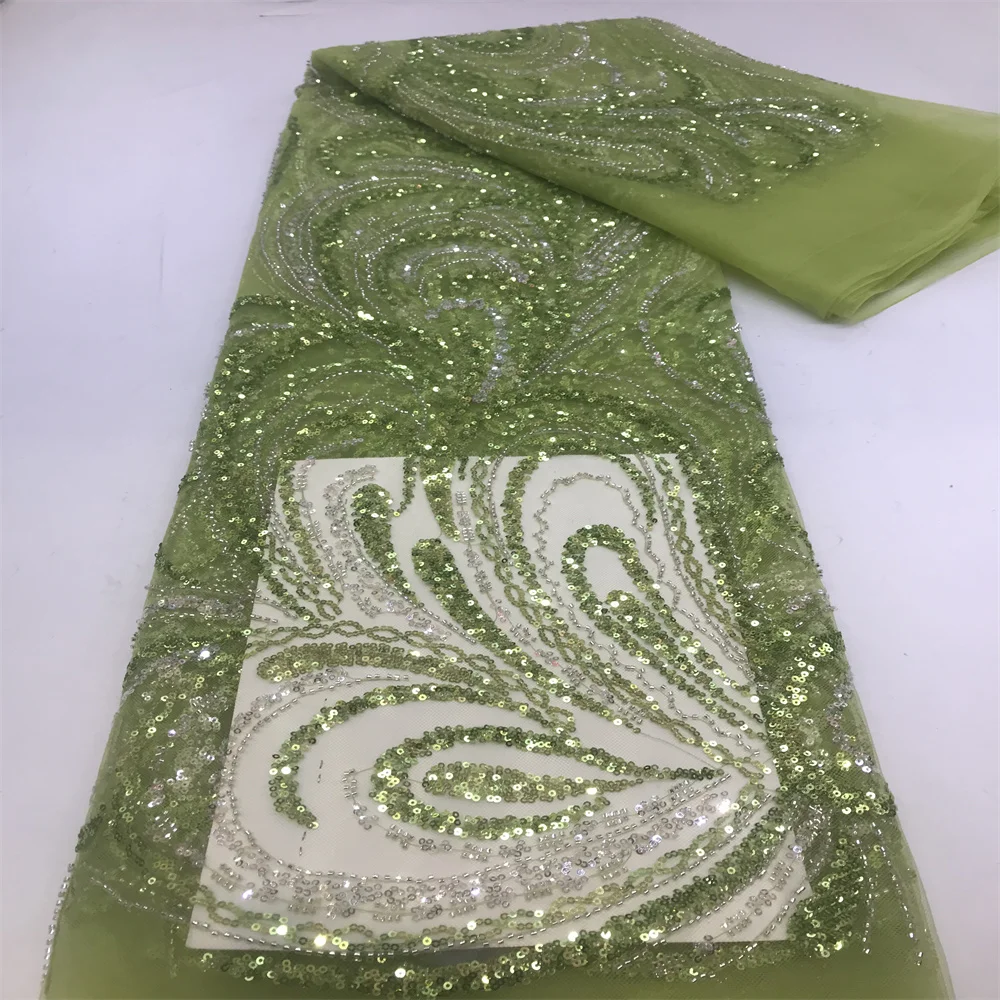 2024 Новая африканская нигерийская кружевная ткань высококачественные бусины