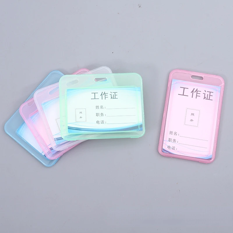 

Transparent Card Cover Bus Card Retractable Pull Badge Holder Business Credit Cards Bank ID Card school supplies