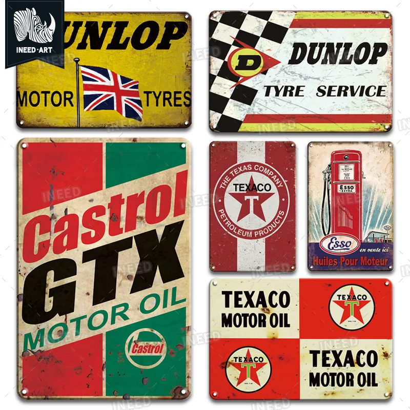 

INEED Vintage Garage Metal Sign Wall Decor Stickers Retro Motor Oil Wall Art Plate Man Cave Decorative Tin Sign Iron Plaque