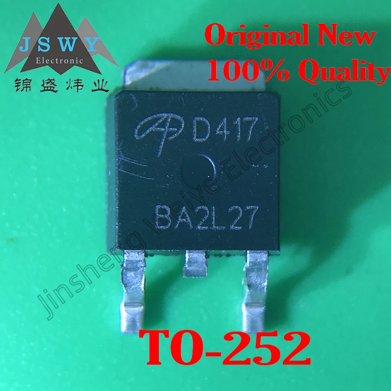 

30PCS AOD417 D417 SMD TO-252 100% Brand New Original 25A/30V P-Channel Field Effect MOS Tube Large stock