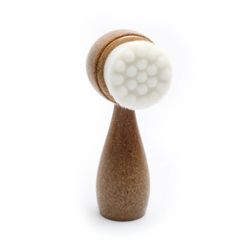 Щетка для лица с ручкой из кокоса двухстороннее очищающее средство удаления