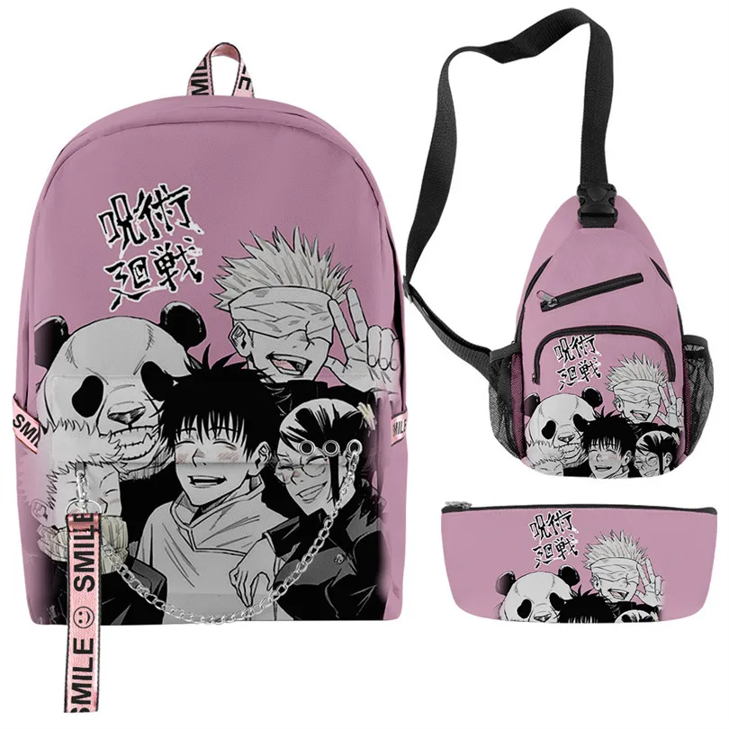 

Fashion children Kids School Bags sets Anime Jujutsu Kaisen 3pcs Set Student Backpack Teenagers Boys bag Mochila Rucksack