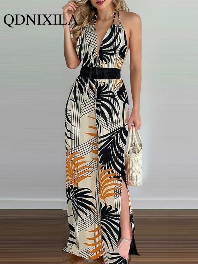 

Новинка, летний женский комбинезон с цифровой печатью, женский комбинезон, Свободный комбинезон, сексуальная уличная одежда