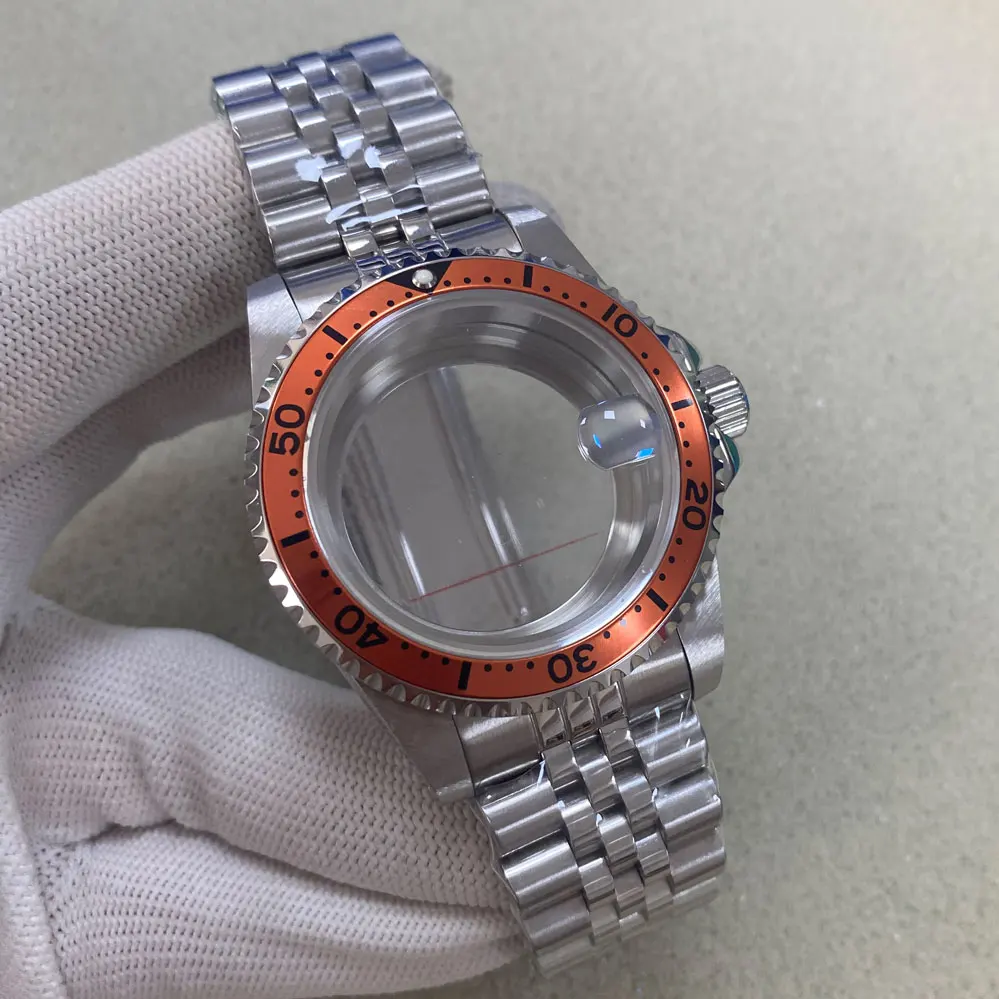 120-tooth 39.5mm Unidirectional Rotation Stainless Steel Case Magnifying Sapphire Glass Five Baht Belt Fit NH35 NH36 Movement