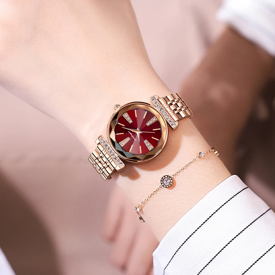 2023 Fashion Women Watches Relogio Feminino Luxury Rose Gold Square Watch Ladies Quartz Wrist Watch Bracelet Clock Reloj Mujer