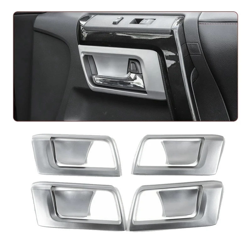 

Chrome Silver Inner Inside Door Handle Bowl Cover Trim Decor For 2010-2020 Toyota 4Runner