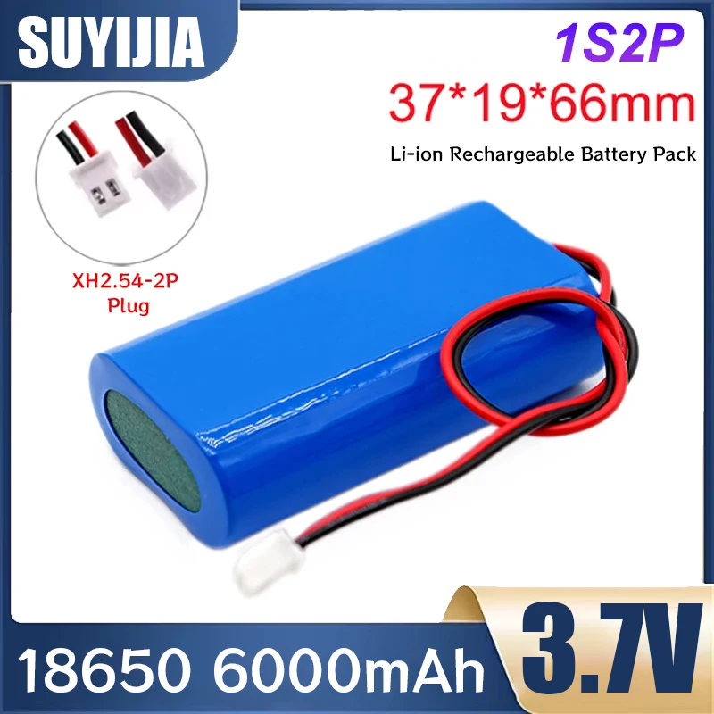 1S2P 18650 3 7 В 6000 мА литий-ионный аккумулятор с 2P-разъемом Встроенный BMS для