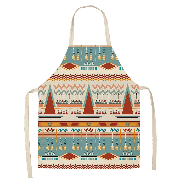 

Фартук в горошек с полосками, волнистые геометрические фартуки, фартук из хлопка и льна для женщин, взрослых, детей, фартук без рукавов, Легк...