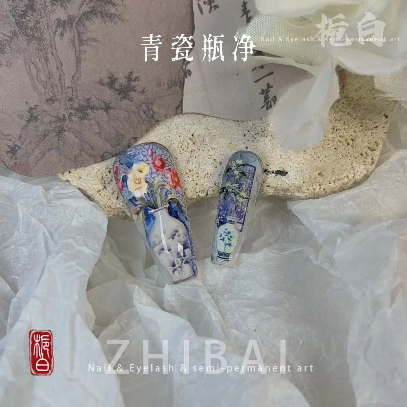 Ваза в китайском стиле Глициния камелии Высококачественные наклейки для дизайна