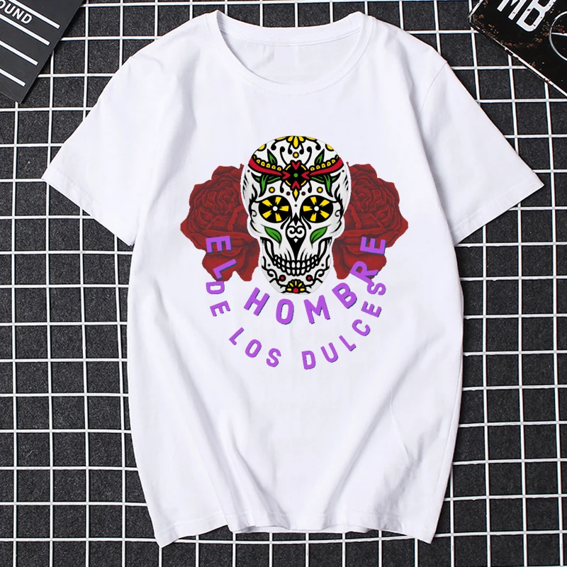 

Protection Against Assaults Calacas Skeleton Men Clothing Street Fashion Retro T-shirt Neutral Shirt Ropa Hombre Graphic T Shirt