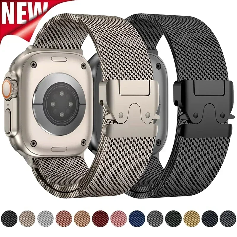 НОВЫЙ миланский ремешок для Apple Watch Series S10 46 мм 42 Ultra 2 49 44 45 41 40 Браслет-петля Iwatch 9 7 8 4