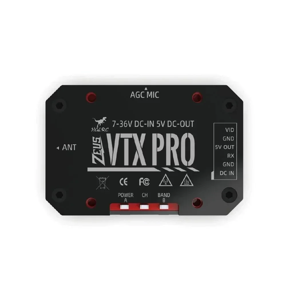 HGLRC Zeus VTX PRO 1 6 Вт 5 8G передача изображения 40 каналов с микрофоном PIT/25/400/800/1