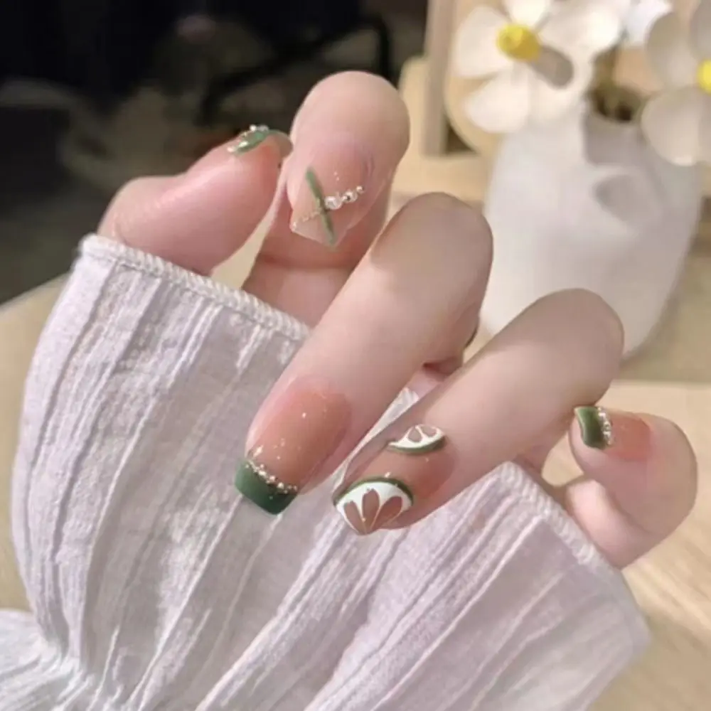 

Французские накладные ногти новые длинные летние цветные накладные ногти балерины полное покрытие съемные накладные ногти DIY