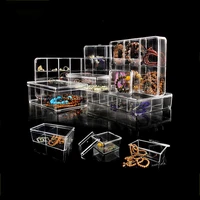 transparent bracelet acrylic display box for bead jewelry earrings ring necklace storage desktop jewelry storage box