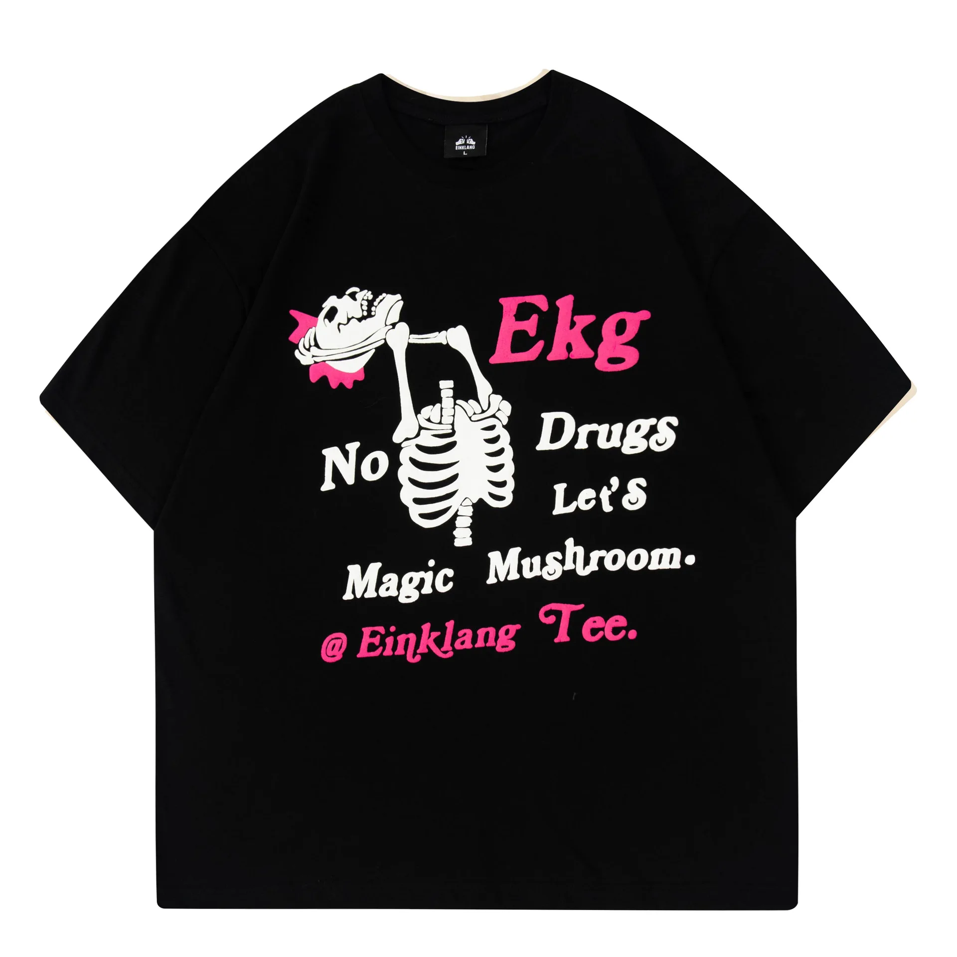 

High Street Short-sleeved T-shirt Men West Coast Retro High-tech Cotton T Shirt Teen Spoof Skull Half-sleeved Men's Clothing Top