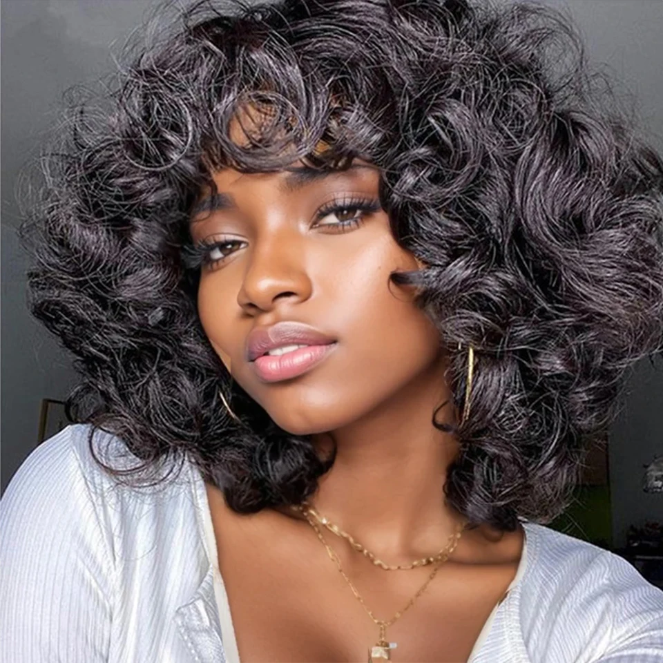 250% Боб Надувные вьющиеся человеческие волосы парики свободные надувные розовые