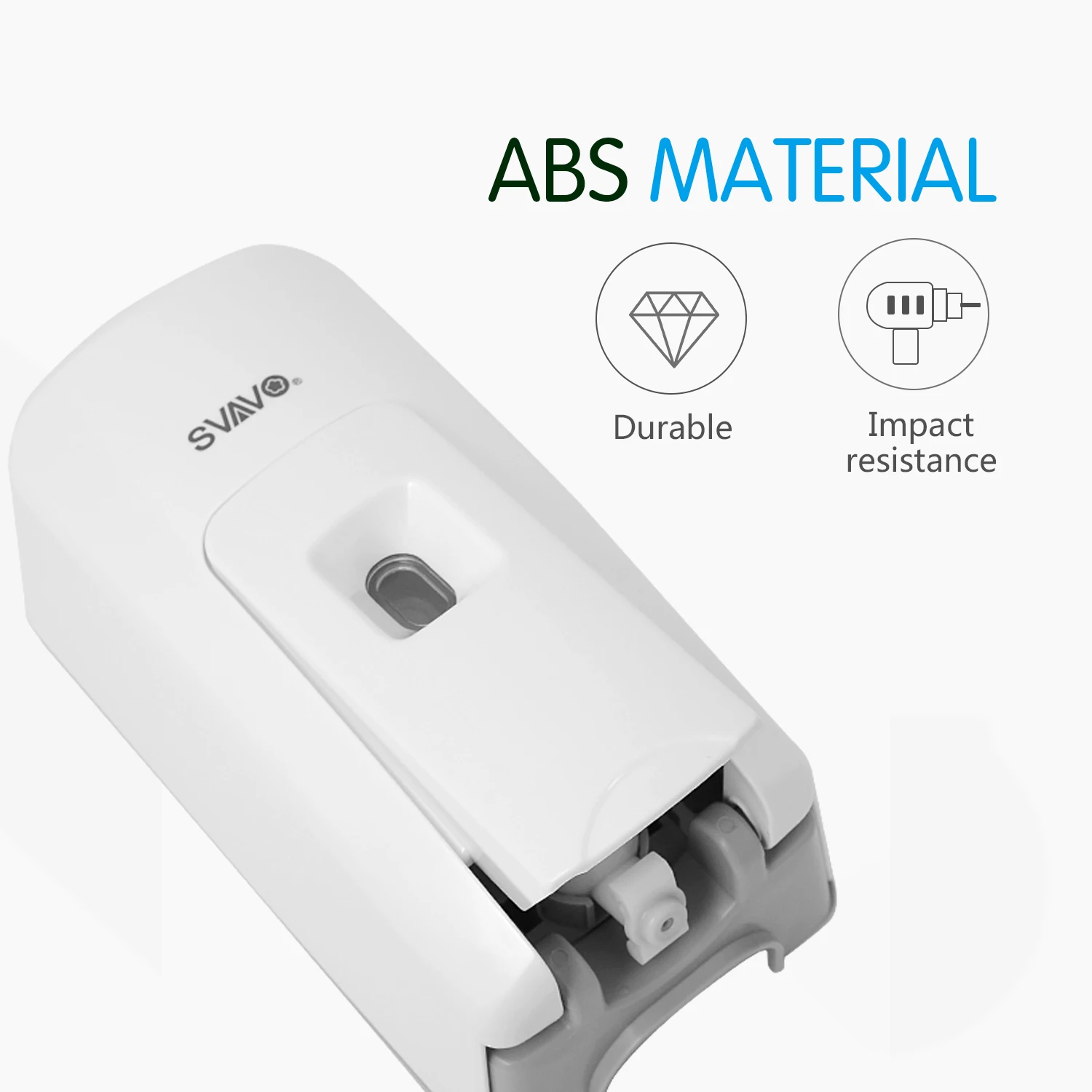 Настенный дозатор жидкого мыла SVAVO 600 мл для кухни и ванной из белого АБС-пластика