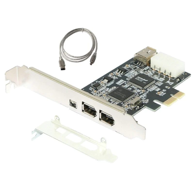 

4 Port 1394A Expansion Card PCI-E 1X to IEEE 1394 Video Adapter 1x 4Pin 1x 6Pin 1394 Controller Firewire Card