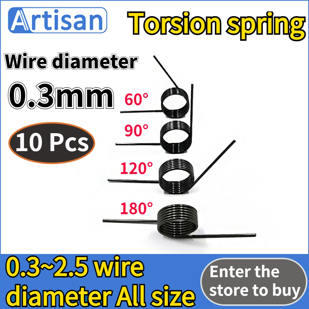 

Torsion Spring 10 Pcs Wire Diameter 0.3mm Assorted V-shaped Spring Angle 180/120/90/60 Degree Coil Spring Torsion Inox Springs