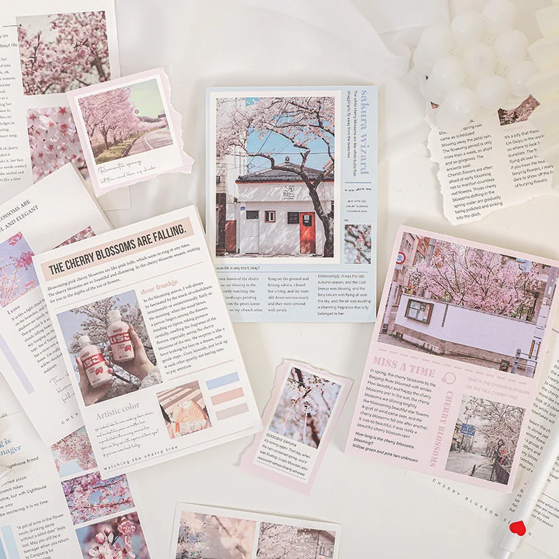 

Love Romantic sakura Postcards 100 sheets DIY Material Greeting Card Letter Paper and Envelopes Printing Products Office School