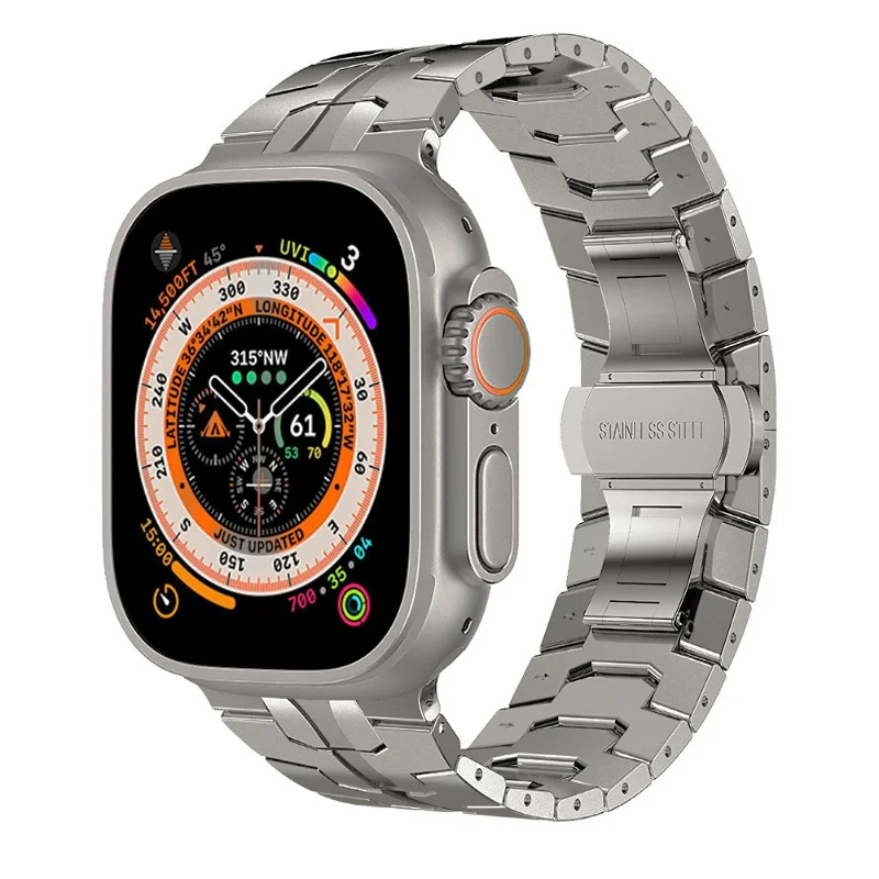 Titanium Colored Strap For Apple Watch Ultra 49mm 7 8 45mm 41mm  Stainless Steel Band iWatch Series SE 6 5 4 3 44mm 40mm 42mm