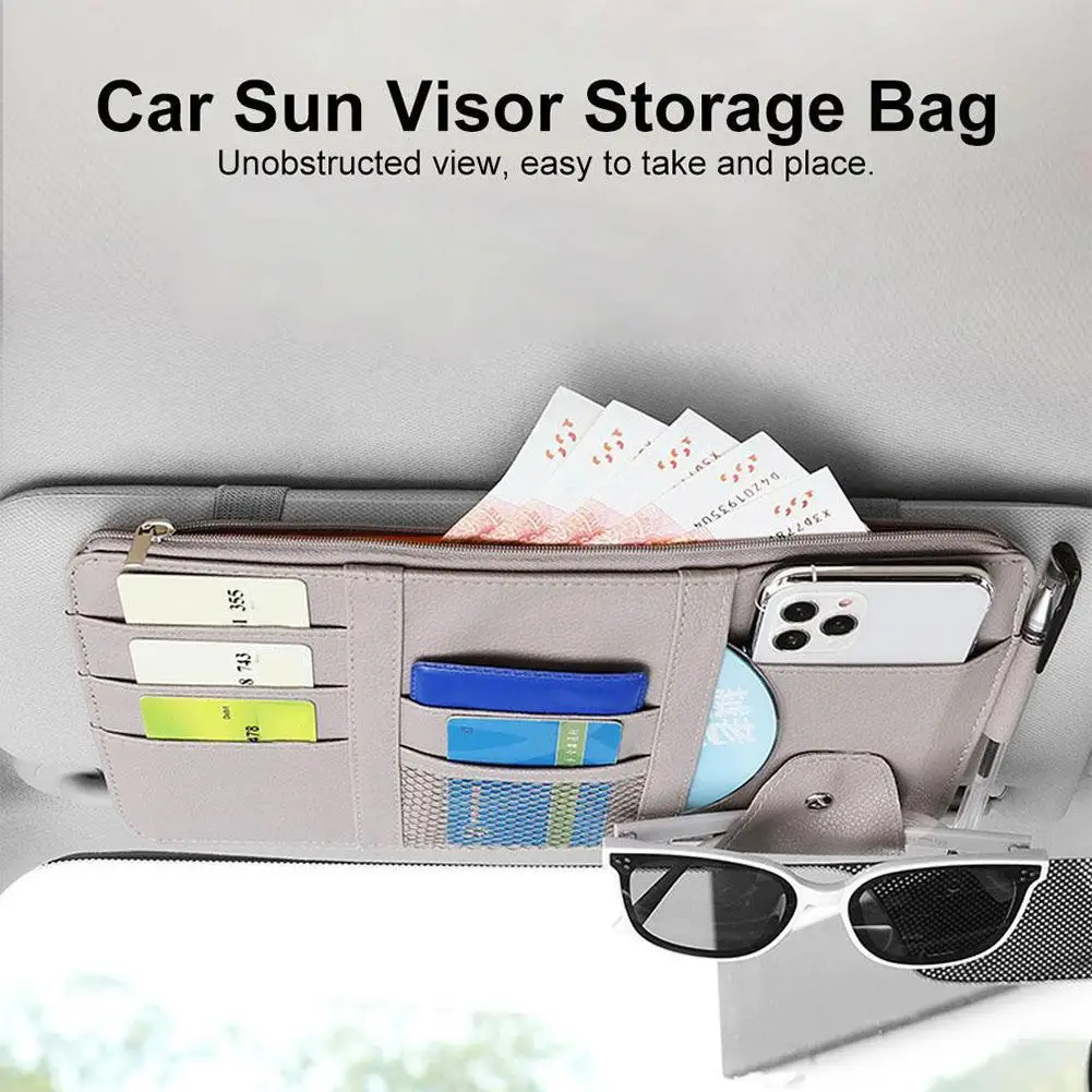 

Car Sun Visor Business Card Holder CD DVD Bill Pen Organizer Storage Box Sunglasses Clip Stowing Tidying Car Accessories